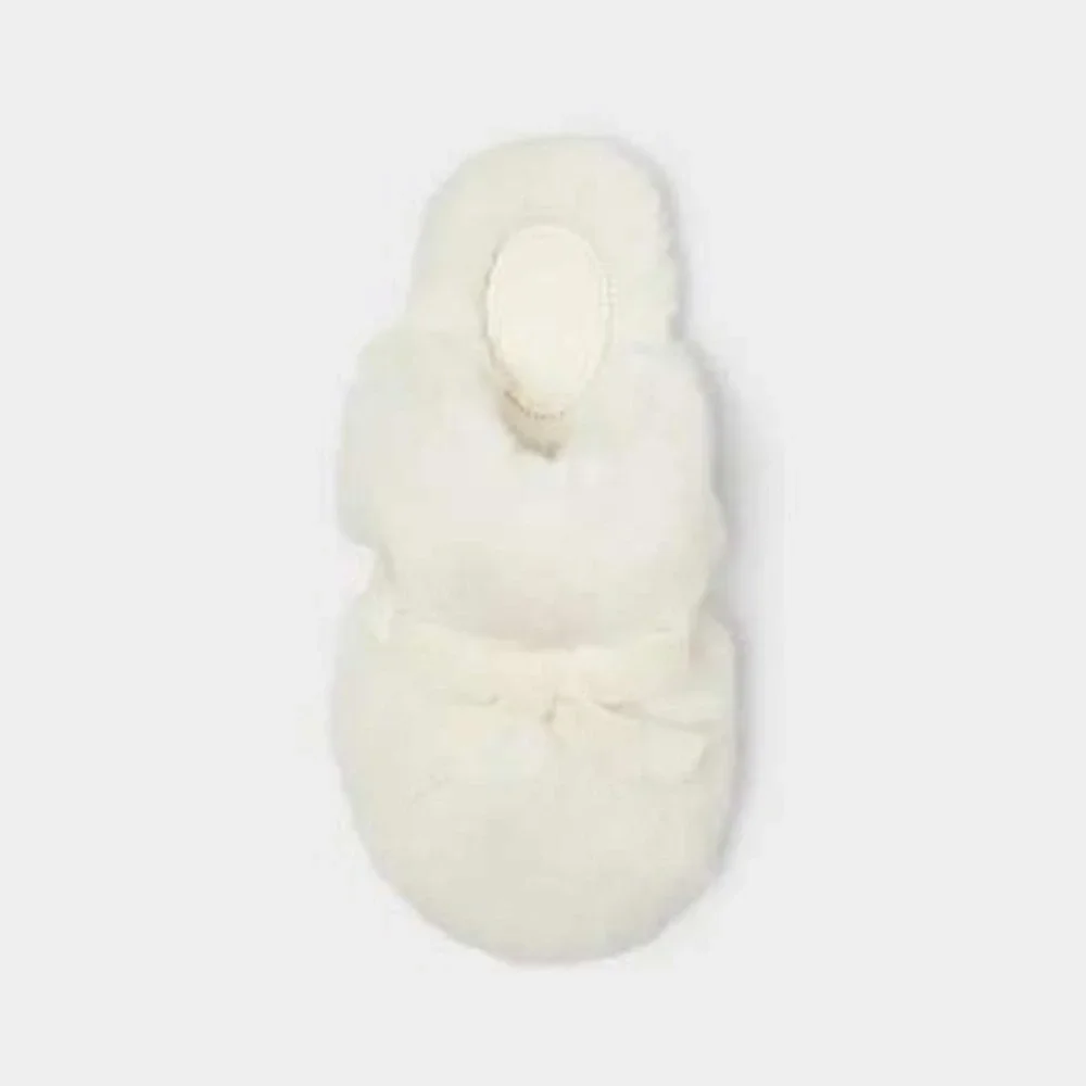 Toddler Adler Plush Scuff Slippers Cat & Jack White Size 11T-12T NWT